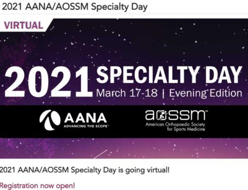 Dr. Williams to speak at the 2021 AANA/AOSSM Specialty Day